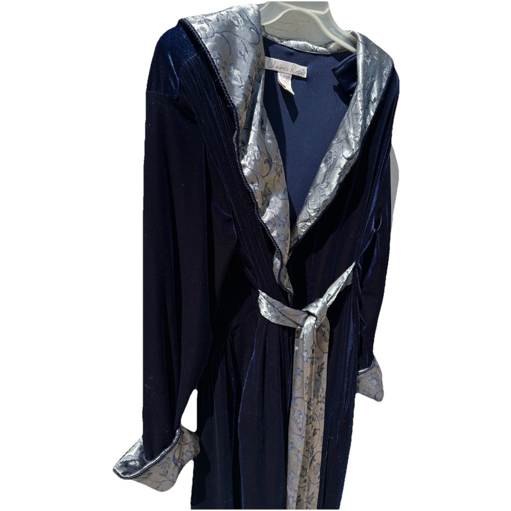 Claire's Rose Blue Velvet Robe Size M Fancy Glam Regal Cosplay Hollywood Korea - Picture 3 of 9